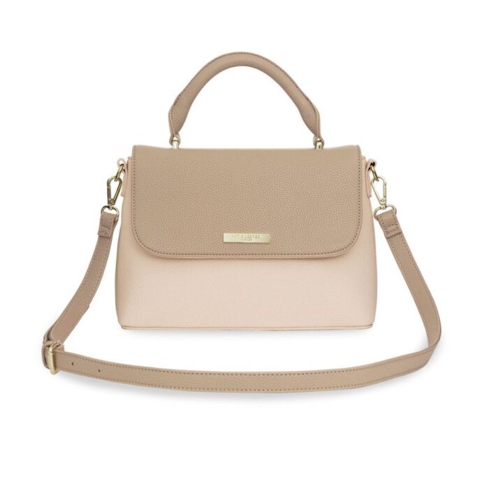 Katie Loxton - Talia Two Tone Messenger Bag - Taupe and Nude Pink